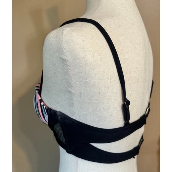 Xhilaration Push Up Underwire Bikini Swimsuit Top Medium Pastel Abstract Mesh - Picture 5 of 9